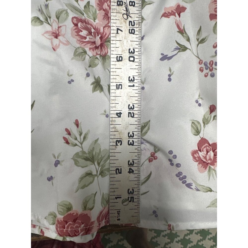 dressfo nwt large midi slip dress white and floral pink sleeveless vneck back zi - Picture 13 of 15
